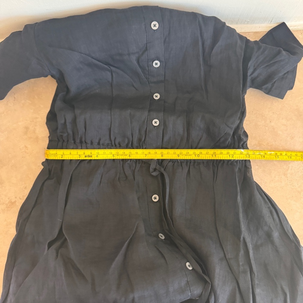 J Crew Black Cerise Shirt Dress in Cotton Ramie Womens Size 2P - Picture 7 of 13